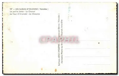 Les Sables-d'Olonne — Mała Przystań — Kanał — Wieża Arundel — La Chaume — Wydawnictwo Jehly-Poupin — Rewers