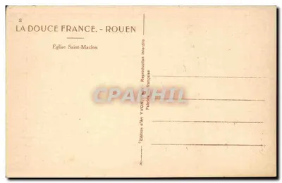 Kerk van Sint Maclou — Rouen — Kunstuitgave YVON — Achterkant