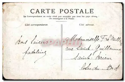 PARIS — A Vista do Panteão — Editor não visível, número de série ilegível — Verso