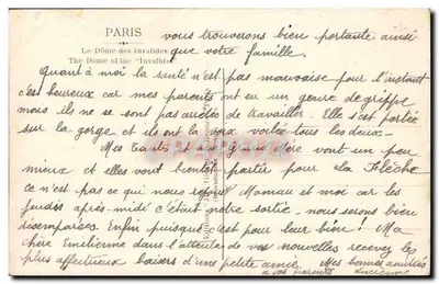 O Domo dos Inválidos — Paris — Edições J. Jourdan, n°29 — Verso