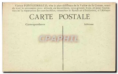 Abbaye de FONTGOMBAUD (Indre) — Monument historique — 1ère série artistique — Verso