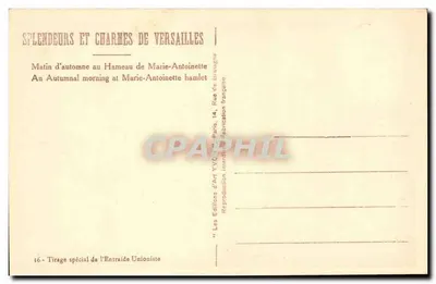 Mattino d'autunno al Hameau de Marie-Antoinette — Versailles — Yvon — Verso
