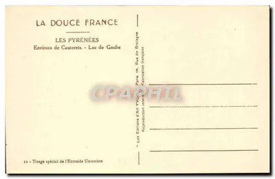Jezioro Gaube — Okolice Cauterets — Pireneje — Wydawnictwo Yvoh — Rewers