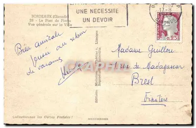 Bordeaux — Ogólny widok miasta — Wydawnictwo Modernes, Tréjojac — Rewers
