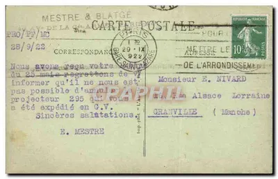 Paryż — Avenue de la Grande Armée, widok z góry Arc de Triomphe — Mestre & Blatgé, nr 101 — Rewers