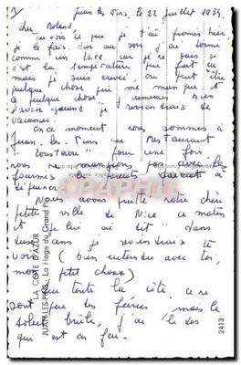 Juan-les-Pins — widok plaży i portu — wydawca Ralla, numer seryjny 2413 — Rewers