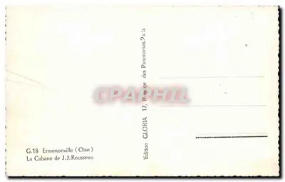 Cabana J.J. Rousseau — Ermenonville (Oise) — Wydawnictwo GLORIA, seria G.18 — Rewers