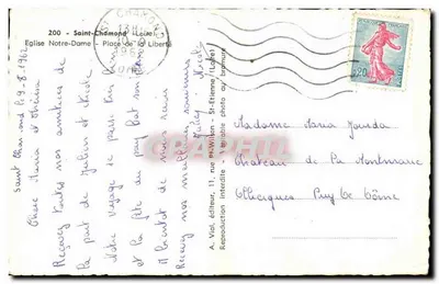 Kościół Najświętszej Maryi Panny w Saint-Chamond — Plac Wolności — A. Viel, wydawca — Rewers