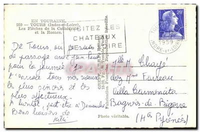 Tours — Las Flechas de la Catedral y la Roseta — Greff, Editor — Reverso