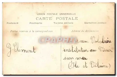 Kind in einem schneeverdeckten Flugzeug — Frohe Weihnachten — J.K. n°12 — Rückseite