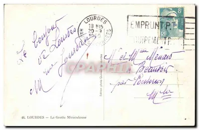 Lourdes — Jaskinia Cudowna — Wydawnictwo fotograficzne Quinou — Rewers