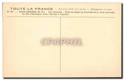 Eaux-Bonnes — Vista Generale — Edizioni Jové, Pau (B.P.) — Verso