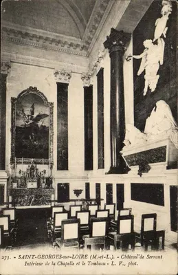 Saint-Georges-sur-Loire — Interior da capela e o túmulo — Castelo de Serrant, fot. L. V.
