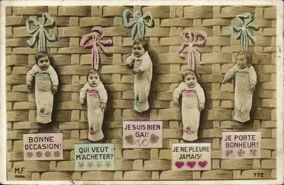 Cinco bebês em um cesto — M.F. Paris n°772