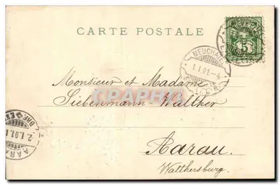 Monument de la République — Neuchâtel — éditeur Delachaux & Niestlé, série 112 — Verso
