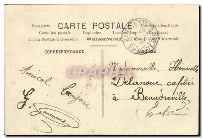 Menina com buquê de flores — Aniversário — AF, n° 121 — Verso