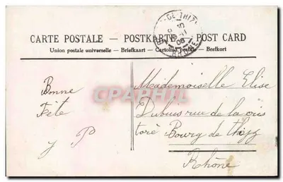 Dziewczynka trzymająca koszyk z kwiatami — Gage d'Affection — wydawca nieznany, nr 423 — Rewers