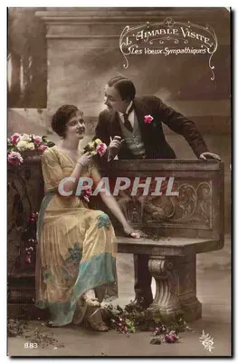 Un couple amoureux — scène de rendez-vous — L'Amiable Visite, n° 883