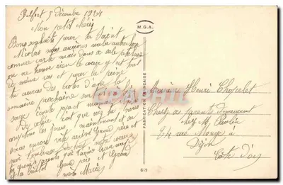 Święta Boże Narodzenie St. Nikodema — ilustracja jachtów i kwiatów — M.G.A. n°619 — Rewers