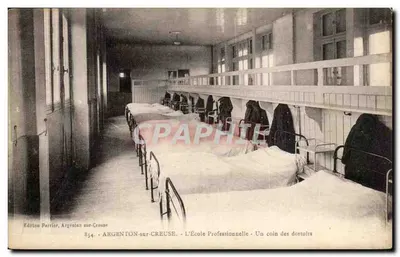 Argenton-sur-Creuse — A Escola Profissional — Um canto dos dormitórios — Edição Parrier, Argenton-sur-Creuse, n°854
