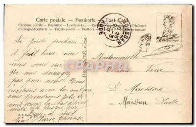 एक युवा महिला एक प्राकृतिक दृश्य में - एडिटर D. & C. सीरीज 2983 - निम्स, फ्रांस — पीछे