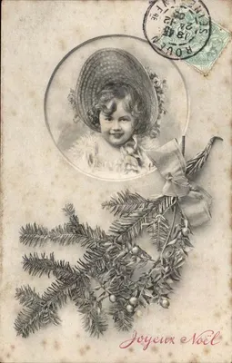 Niño en un marco — decoración de abeto — editor A. S. W., serie 339