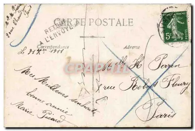Jovem menina em um cenário floral — J.E. Paris — n° 2534 — Verso