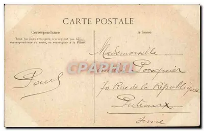Pithiviers — Estátua do agrônomo Du Hamel; rua da Coroa — Impr. A. Gilbert, Pithiviers — Verso