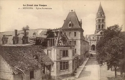 Munster - Igreja Protestante — Front dos Vosges — editor Bergeret, Strasbourg