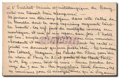 Moseltal — widok z lotu nad Marienburgiem — wydawca nie widoczny — Rewers