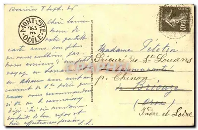 Mont Ste-Odile — Widok ku klasztorowi — C. Alsacienne des Arts Photographiques — Rewers