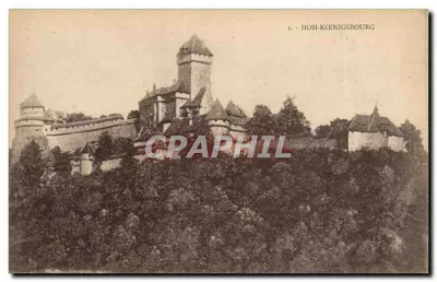 Castelo de Hoh-Königsbourg — vista panorâmica — editor C. Bergeret, Strasbourg