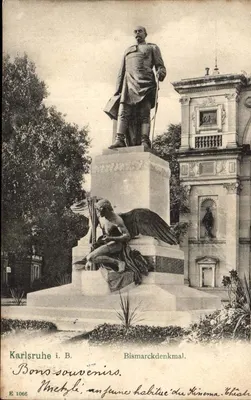 Karlsruhe i. B. — Monumento Bismarck — Kunstanstalt Laute & Balzani, n° E 1066