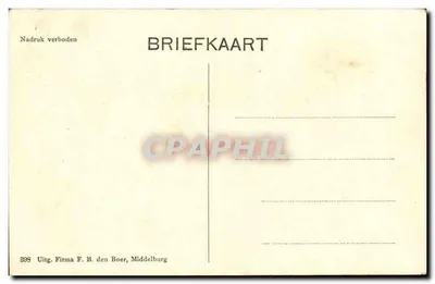 Traje axelsch (Zelândia) — mulher em traje tradicional — Firma F. B. den Boer, n° 899 — Verso