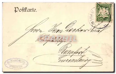Theresienplatz em Straubing — editor A. Knai & Co. n° 1641 — Verso