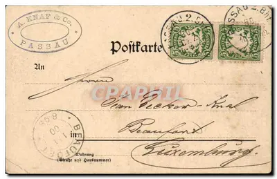 Passau — Vista da Anker von der Altstadt — editor A. Knaf & Co. (Dresden) — Verso