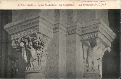Saulieu — Igreja de St-Andoche. Os Capitéis — A Enforcamento de Judas