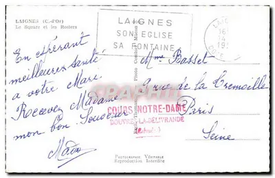Laignes (Côte-d'Or) — Plac i róże — Photo Combich, Macon — Rewers
