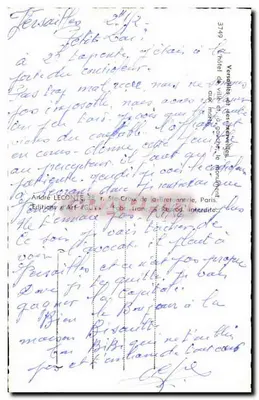 Hôtel de ville de Versailles — editore Croy, n° 3749 — Verso