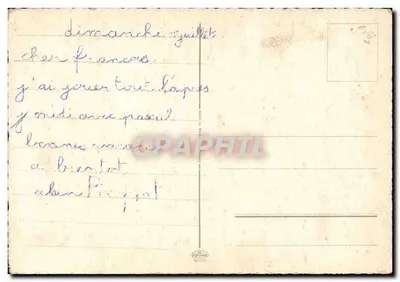 Crianças fazendo piquenique e pescando — desenho de Frankie — editor Kratzen, n° 307/78 — Verso