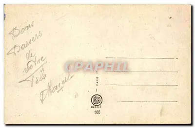 Cadeiras Parent — Carta postal humorística com desenhos — editor GH, n°185 — Verso