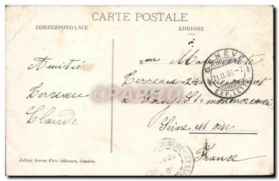 Cima del Monte Bianco e l'Osservatorio Janssen — Chamonix — Jullien fratelli — Verso