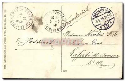 Berlin — Kgl. Schloß — Kronprinzen-Palais — Unter den Linden — wydawca Max O'Brien & Co., n° 158 — Rewers