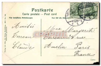 Baden-Baden — Altes Schloss — Verlag von Edm. von König Heidelberg, No. 344 — Verso