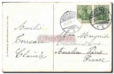 Trachten aus Gutach. Bruidspaar — onbekende uitgever, serie nummer 8025 — Achterkant