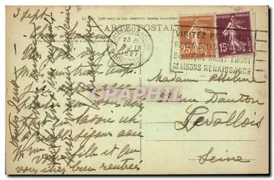 Ruiny Starego Zamek Feodalny — Eyzies — Stacja Prehistoryczna — Wydawca nieznany — Rewers