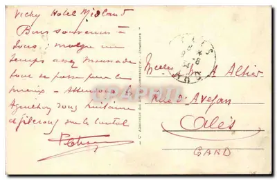 Vichy - Pałac Źródeł — wydawca RA, nr seryjny 176 — Rewers