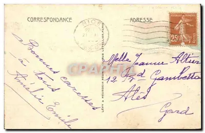 Eze (alt. 350 m) — Widok na wioskę i Cap-Ferrat. LL — Rewers