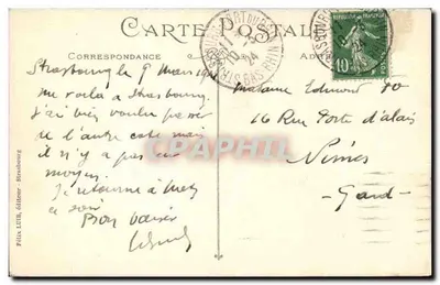 Strasburgo - Ponte sul Reno — editore Félix LUBB, n°10 — Verso