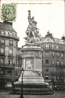 Paris—Estátua Moncey, Praça Clichy — editor desconhecido, número de série não visível